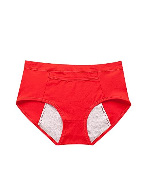 Fridja Women's Mid Waisted Front Pocket Basic Girdle Panties Cute Briefs