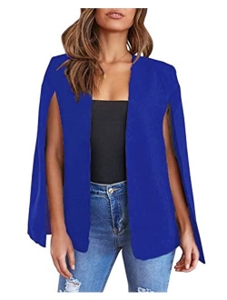 Flybony Cape Sleeve Blazer Jackets for Women Elegant Casual Cape Coat