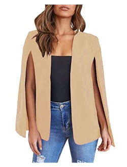 Flybony Cape Sleeve Blazer Jackets for Women Elegant Casual Cape Coat