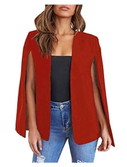 Flybony Cape Sleeve Blazer Jackets for Women Elegant Casual Cape Coat