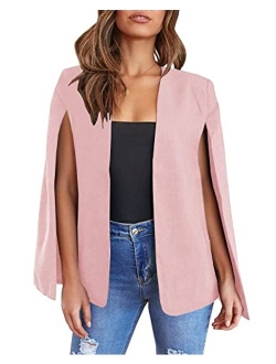 Flybony Cape Sleeve Blazer Jackets for Women Elegant Casual Cape Coat