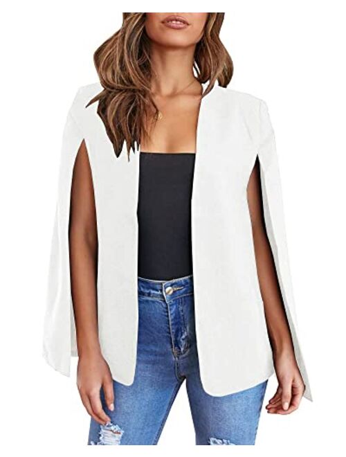 Flybony Cape Sleeve Blazer Jackets for Women Elegant Casual Cape Coat