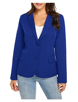 luvamia Women's Long Sleeve Formal Notch Lapel Button Down Blazer Pockets Jacket