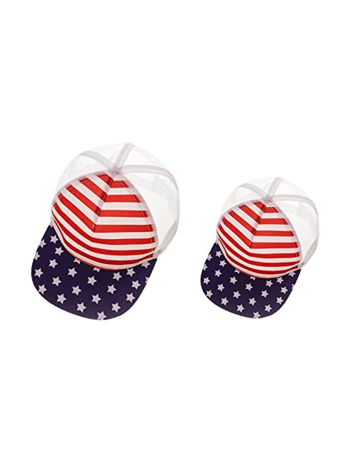 Lagkiyoj Family Matching 4th of July Independence Day Peaked Cap Boy Men Women Girl Star Stripe Summer Baseball Casual Hats