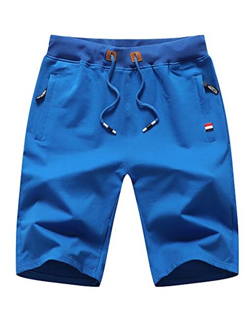 Lanscadran Boy's Summer Cotton Drawstring with Elastic Waist Classic Fit Zipper Pockets Casual Shorts