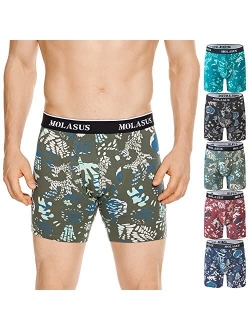 Mens Boxer Briefs Soft Cotton Open Fly Tagless Underwear Pack of 5