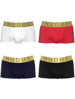 NUDUS UNDERWEAR NUDUS Men's Cotton Underwear with Fly - Pack of 4 Gift Box Trunks Full Comfort