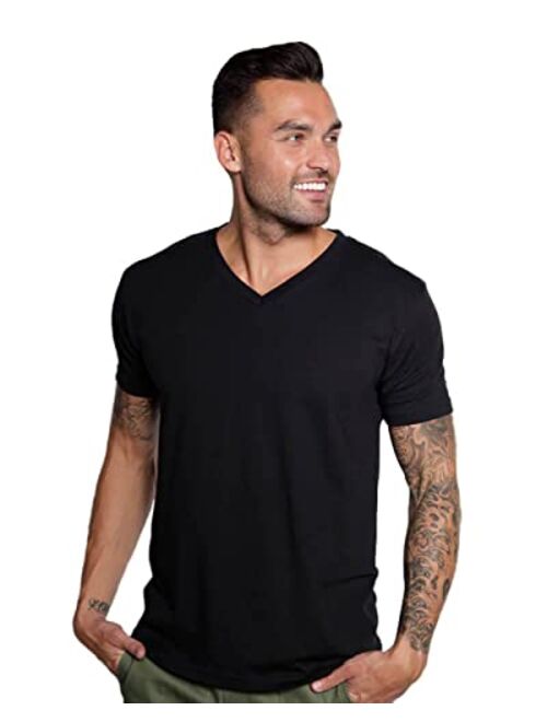 INTO THE AM V Neck T Shirts for Men - Casual Stylish Fitted Vneck Tees for Guys