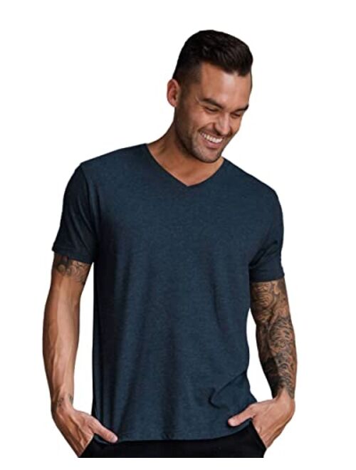 INTO THE AM V Neck T Shirts for Men - Casual Stylish Fitted Vneck Tees for Guys