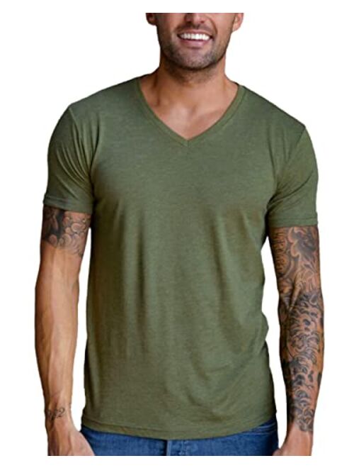 INTO THE AM V Neck T Shirts for Men - Casual Stylish Fitted Vneck Tees for Guys