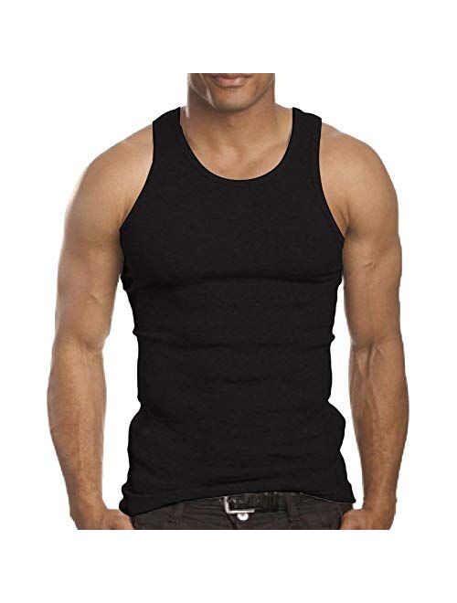 Falari 3 Pack Men's A-Shirt Tank Top Gym Workout Undershirt (Slim & Muscle Fit ONLY)