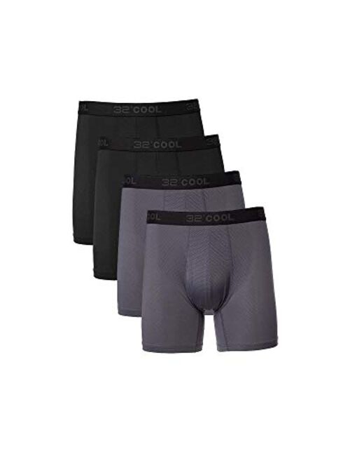 32 DEGREES COOL Mens 4-PACK Active Mesh Quick Dry Performance Boxer Brief