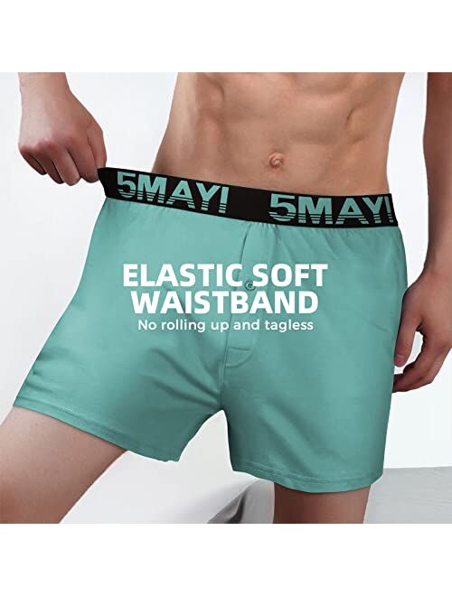 5Mayi Mens Underwear Boxer Soft Cotton Knit Mens Boxer Shorts Underwear Men Pack of 5