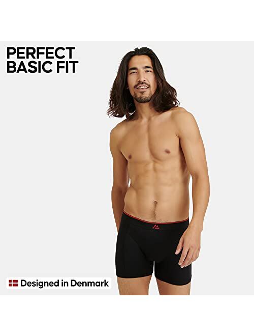 DANISH ENDURANCE Bamboo Viscose Trunks Underwear for Men, 6 Pack, Breathable, Soft, Cool Dry Boxer Briefs, Black Grey & White