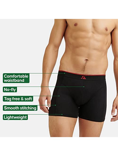 DANISH ENDURANCE Bamboo Viscose Trunks Underwear for Men, 6 Pack, Breathable, Soft, Cool Dry Boxer Briefs, Black Grey & White