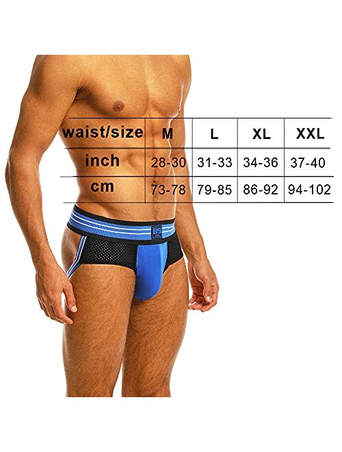 CN Mall Men's Jockstrap Athletic Supporters 4-Pack Mesh Breathable Underwear