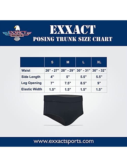 Exxact Sports Exxact Men's Black Classic Bodybuilding Posing Trunks, Classic Bodybuilding Contest Physique Posing Trunks