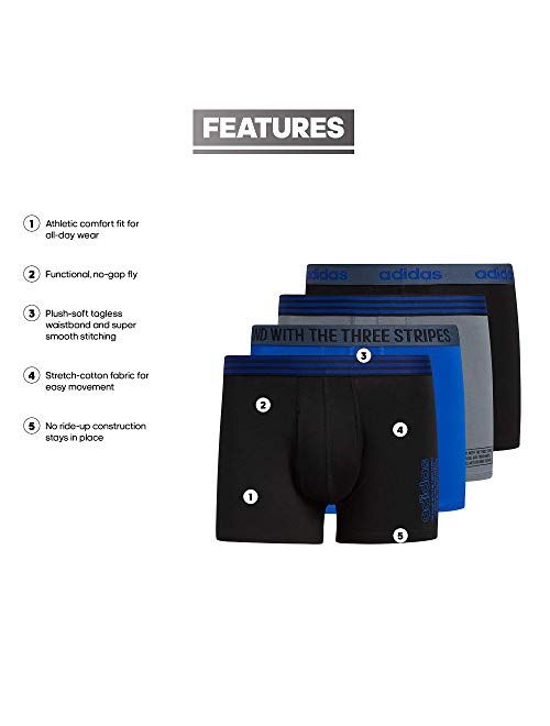 adidas Men's Core Stretch Cotton Trunk Underwear (4-Pack)