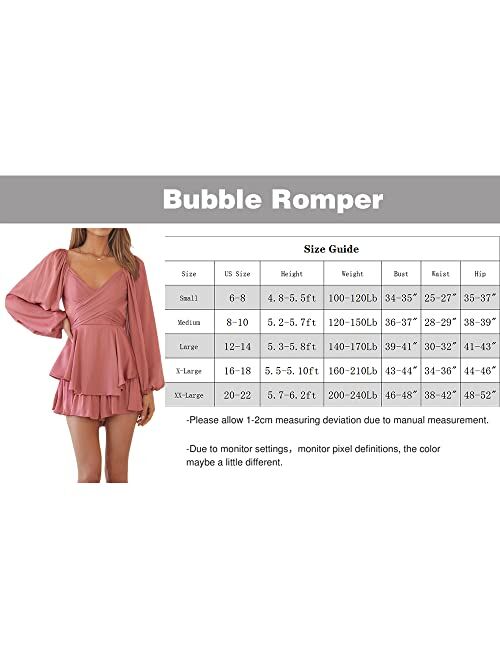 Shanfetl Womens Rompers Off Shoulder Ruffle Hem Short Dress Baggy Bubble Long Sleeve Sexy Flowy Backless Jumpsuit