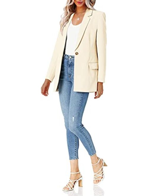 Ebifin Womens Oversized Casual Blazers Open Front Long Sleeve Work Office Jackets Blazer