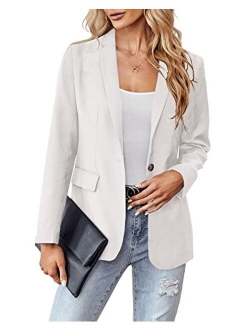 LPCBDEE 2022 Professional Womens Casual Blazers Long Sleeve Standing Collar Open Front Work Office Jacket