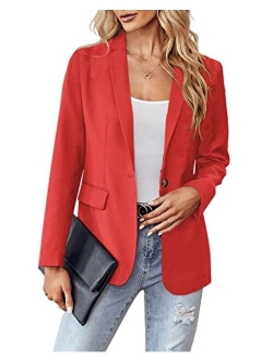 LPCBDEE 2022 Professional Womens Casual Blazers Long Sleeve Standing Collar Open Front Work Office Jacket