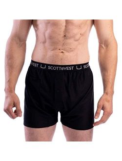 SCOTTeVEST Men's Boxer Underwear | 2 Concealed Pockets | Anti-Pickpocket