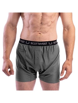 SCOTTeVEST Men's Boxer Underwear | 2 Concealed Pockets | Anti-Pickpocket