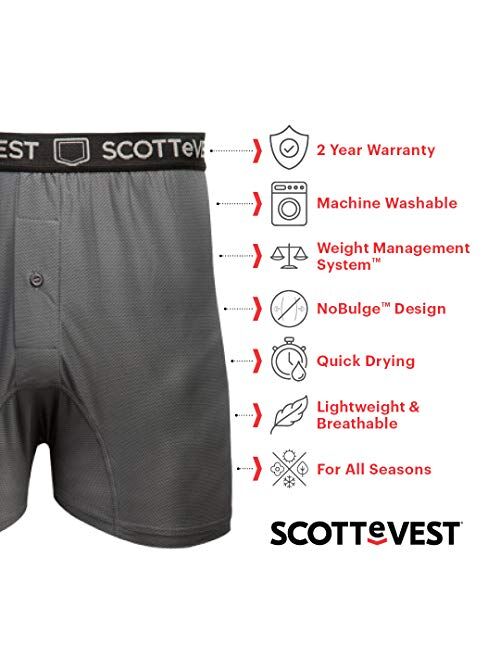 SCOTTeVEST Men's Boxer Underwear | 2 Concealed Pockets | Anti-Pickpocket