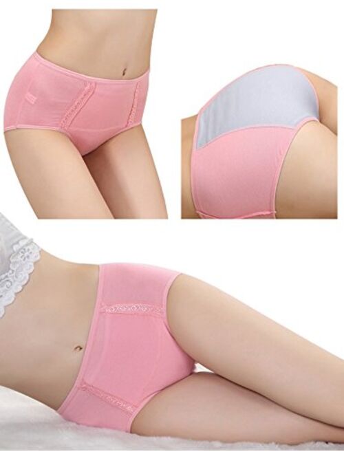 NatraTouch WorryFree Bamboo Fiber and Cotton Brief Menstrual Period Panty Hidden Front Pocket