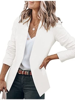 GRAPENT Women's Open Front Business Casual Pockets Work Office Blazer Jacket Suit