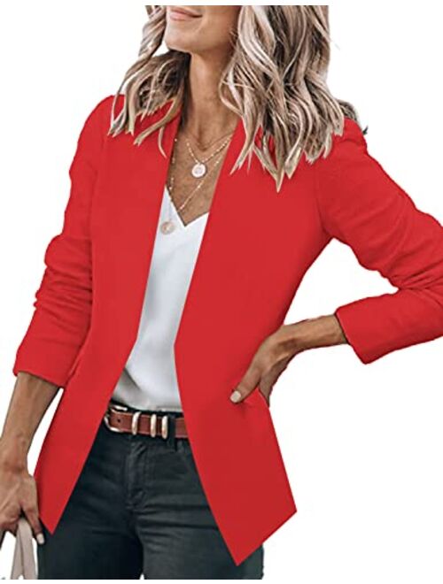 GRAPENT Women's Open Front Business Casual Pockets Work Office Blazer Jacket Suit