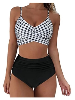 Women Wrap Bikini Set Push Up High Waisted 2 Piece Swimsuits