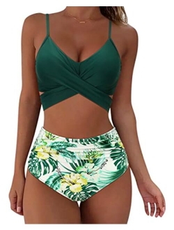 Women Wrap Bikini Set Push Up High Waisted 2 Piece Swimsuits