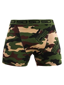 Smuggling Duds Men's Stash Boxer Brief Shorts - Pickpocket Proof Travel Secret Pocket Underwear