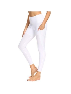 HLTPRO Leggings with Pockets for Women - Capri Yoga Pants High Waist Tummy Control for Workout, Running
