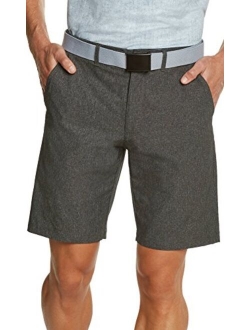 Mens Dry Fit Golf Shorts - Quick Dry Casual Chinos w/Elastic Waist, 10" Inseam