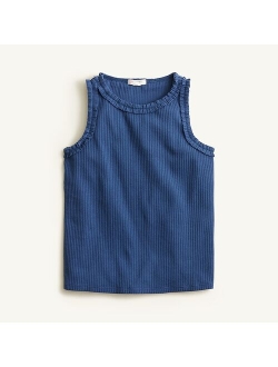 Girls' ruffle ribbed tank top