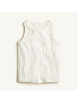 Girls' ruffle ribbed tank top