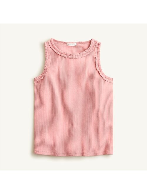 J.Crew Girls' ruffle ribbed tank top