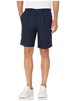 Men's Cool 18 Pro Straight Fit Pleat Front 4-Way Stretch Expandable Waist Short with Big & Tall Sizes