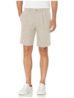 Men's Cool 18 Pro Straight Fit Pleat Front 4-Way Stretch Expandable Waist Short with Big & Tall Sizes