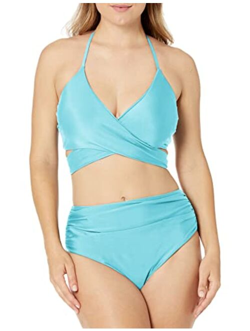 Beachsissi Women's High Waisted Bikini Twist Front Tie Back 2 Piece Swimsuits