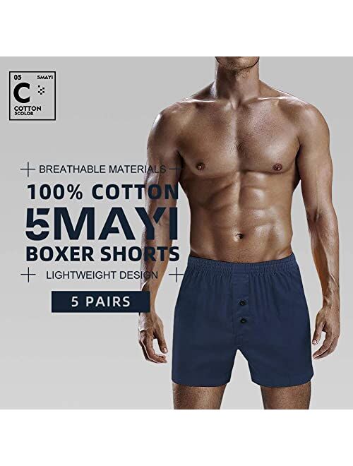 5Mayi Mens Underwear Boxers Cotton Underwear Mens Boxers for Men Pack S M L XL XXL