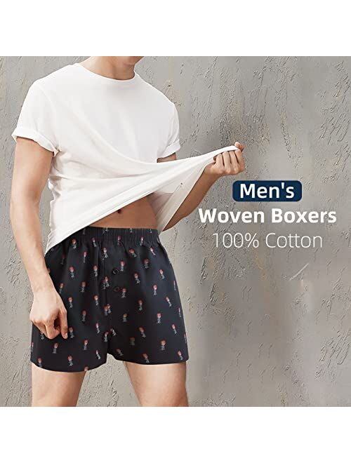 Natural Feelings Classic Boxers Shorts Cotton Woven Mens Underwear Boxers Pack