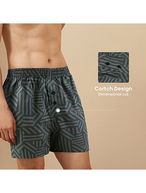 Natural Feelings Classic Boxers Shorts Cotton Woven Mens Underwear Boxers Pack