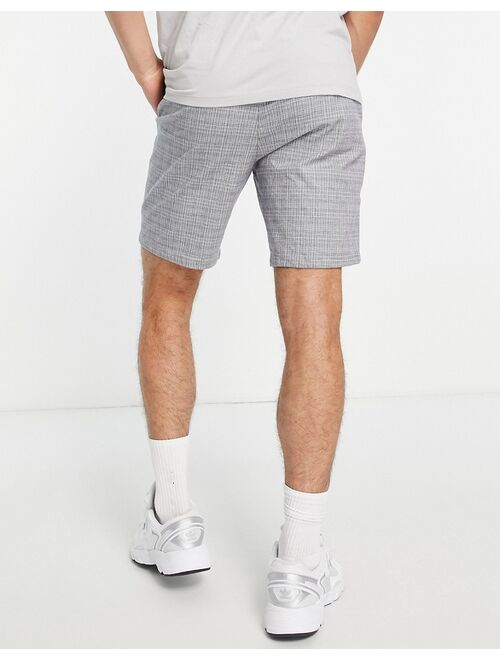 River Island checked chino shorts in gray