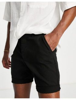 slim chino shorts in black