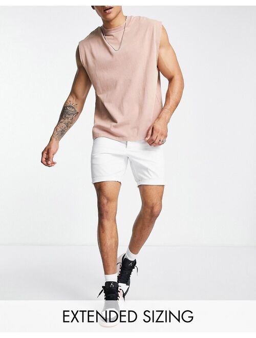 ASOS DESIGN skinny chino shorts in white