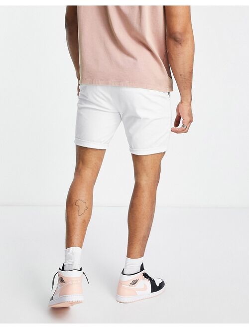 ASOS DESIGN skinny chino shorts in white